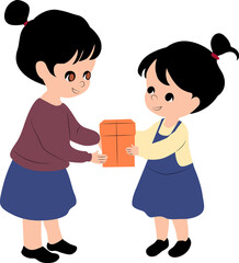 Cute Children Giving Gift to Mom on Mothers Day