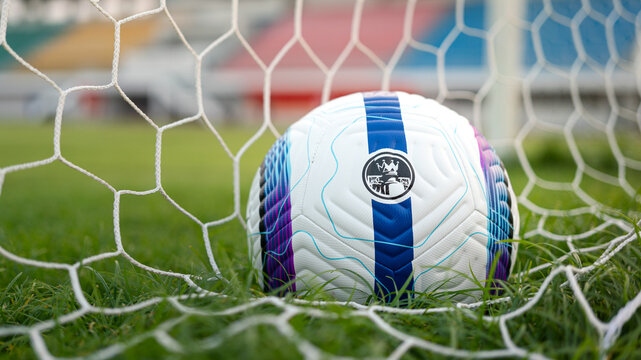 Bangkok, Thailand - 25 March 2025: Nike football present to final official match ball as English Premier League after support for 25 years. This final ball is design from the iconic T90 arrow in 2004.