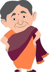 cute Indian grand mother, old woman exercise