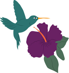 Hummingbird Flower Vintage Faecore Elements, Fashion & Creature