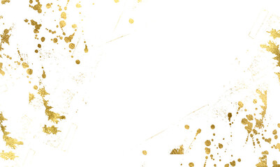 Glitter Gold Foil splatter frames. Stroke Gold on transparent background.Pieces flakes on PNG .A luxurious swirl of gold sequins. To advertise a product, wedding card, save the date.