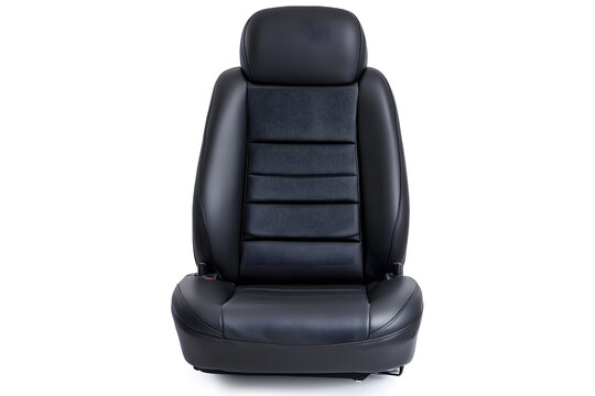 Fototapeta Leather car seat, isolated on white background