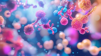 Futuristic Illustration of Intestinal Bacteria