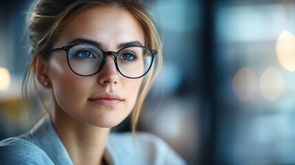 Modern Businesswoman Working in Office with Focus and Determination