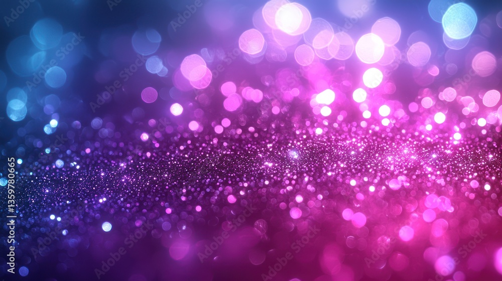 Poster gradient of blue and purple bokeh lights that create a magical effect