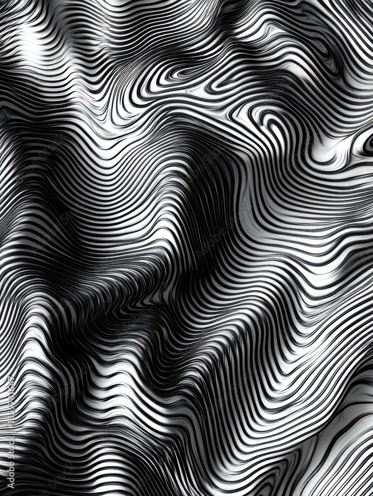 Poster abstract topographic lines pattern design