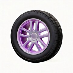 Obraz premium Sleek Lavender Alloy Wheel: A Striking Car Tire Design