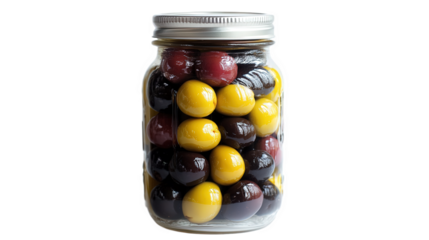 Colorful Pickled Olives in a Glass Jar