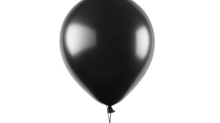 Glossy Black Balloon Isolated