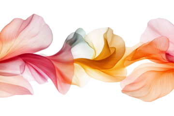 Abstract Flower Petal Swirl: A Surreal Highly Detailed Design of Curving Petals in Vibrant Colors Isolated on White