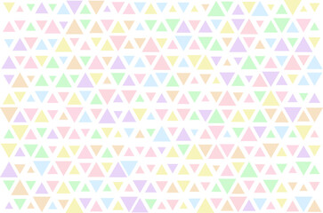 Abstract triangle geometric pattern in different random pastel colors and sizes, with white background