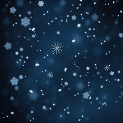 Obraz premium Delicate snowflakes fall gently on a dark canvas, snowy, frosty, crystal