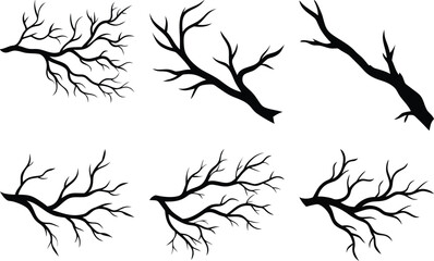 Obraz premium A tree branch vector silhouette