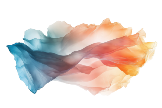 Floating Abstract Holographic Fragment with Reflective Colors and Iridescent Glow Isolated on White