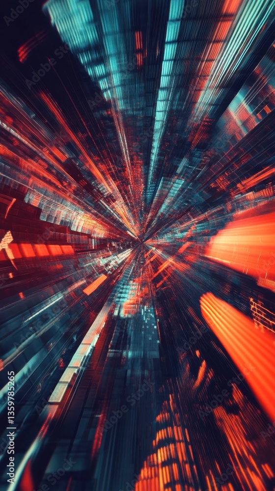 Aufkleber dynamic light grids forming complex abstract visuals, glowing patterns. vertical