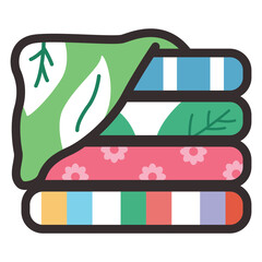 Bath and beach towels vector cartoon illustration isolated on a white background.