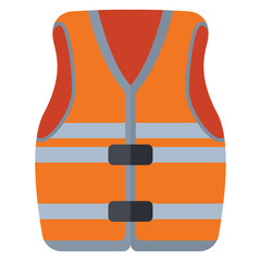 Life jacket for adults vector cartoon illustration isolated on a white background.