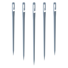 Self threading sewing needles vector cartoon set isolated on a white background.