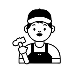 Plumber hand drawn illustration