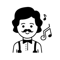 Musician Hand drawn illustration