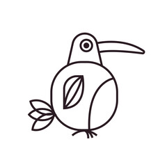 bird animal silhouette symbol sign line icon vector abstract parrot