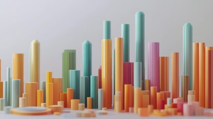 A printed business bar chart showing market share distribution across different sectors.