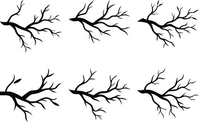 A tree branch vector silhouette