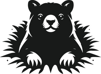 cartoon wombat silhouette