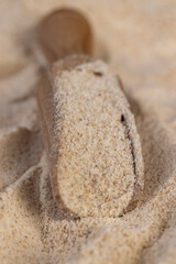 fresh wheat flour close-up, flour for making bread with bran