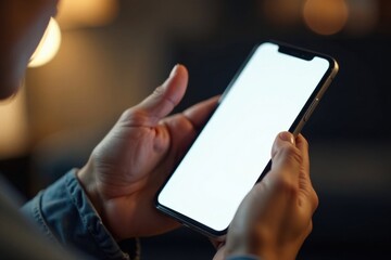 Woman's focus on a featureless smartphone with outstretched finger , phone, pointed finger