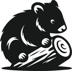 vector illustration of a cartoon wombat