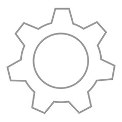 Gear icon. Black and white contoured gear icon. A technical symbol of mechanics, operation and customization (4)