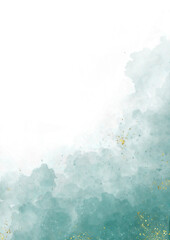 Abstract turquoise watercolor art background Watercolour brush strokes.Pastel blue watercolor paint brush for wedding elements. artistic design templates for invitations , posters, cards.	


