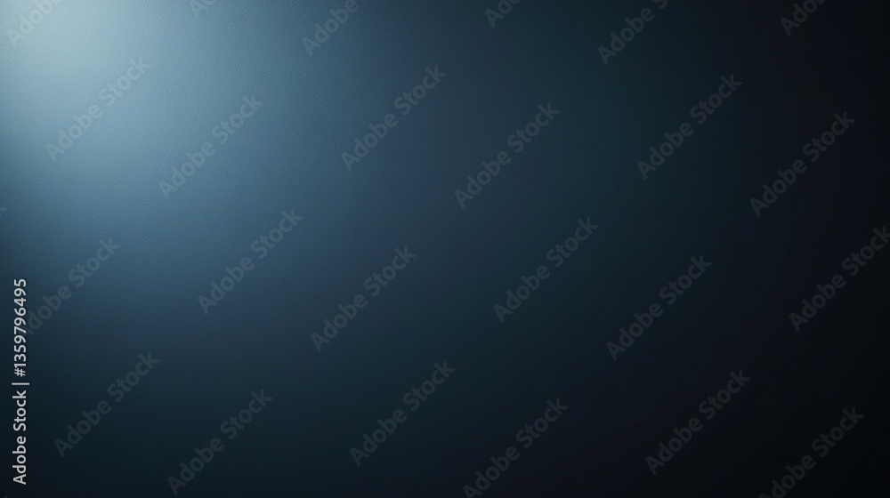Poster dark blurry background with vertical bright light source creating a gradient from light blue to deep