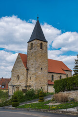 Fototapeta premium View of the Church of Our Lady of Perpetual Help in Schlaifhausen in Franconian Switzerland
