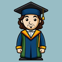 Graduation Cartoon: A cartoon of a person in a graduation gown and cap, symbolizing academic success and achievement.
