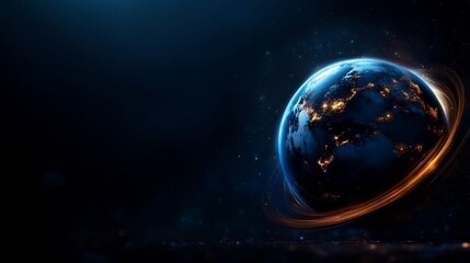 Fototapeta premium Spectacular earth visual illuminated with the lights of civilization