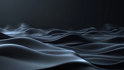 Fototapeta premium Abstract Dark waves surface with undulating, flowing formations