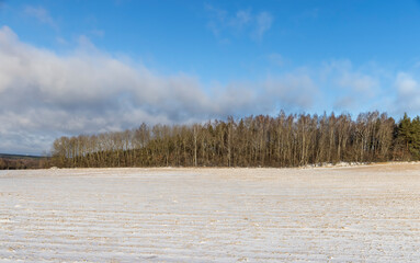 an agricultural field in winter