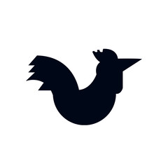bird animal silhouette symbol sign line icon vector rooster