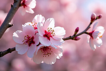 Obraz premium pink cherry blossom in spring