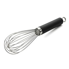 Obraz premium Stainless steel wire whisk isolated on a white background
