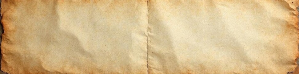 Fototapeta premium Aged newspaper pages with worn creases and fold lines in a sepia tone, sepia, vintage, aged