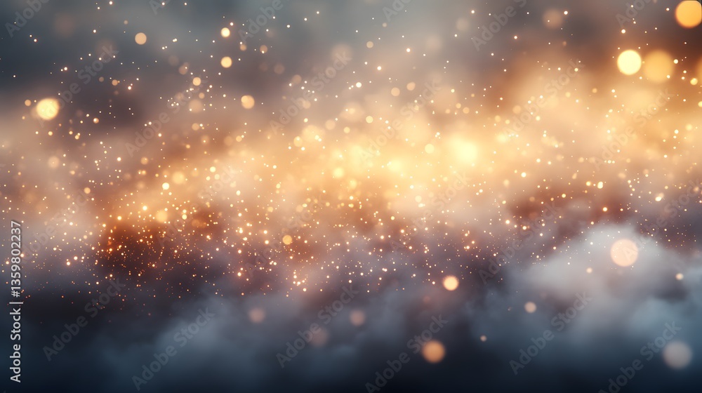 Aufkleber glowing light particles floating amidst a hazy and abstract atmosphere