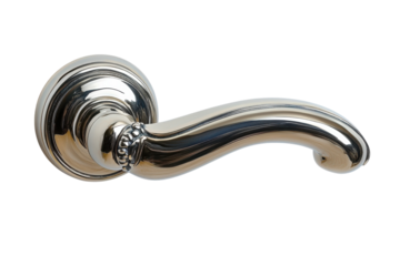 A gleaming silver doorknob reflecting light on a dark background a touch of elegance embodying timeless design with simple stark studio lighting