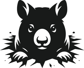 wombat head vector