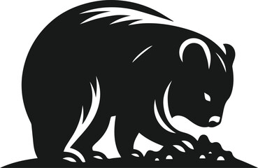 wombat black and white