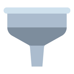 Stainless steel mini funnel vector cartoon illustration isolated on a white background.