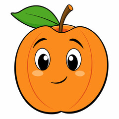Obraz premium Smiling Peach: A cheerful illustration of a peach with a friendly face, embodying the joy of fresh and wholesome fruit.