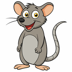 Smiling Cartoon Mouse: A charming illustration of a cheerful mouse, featuring expressive eyes and a friendly smile, perfect for adding a touch of playfulness.